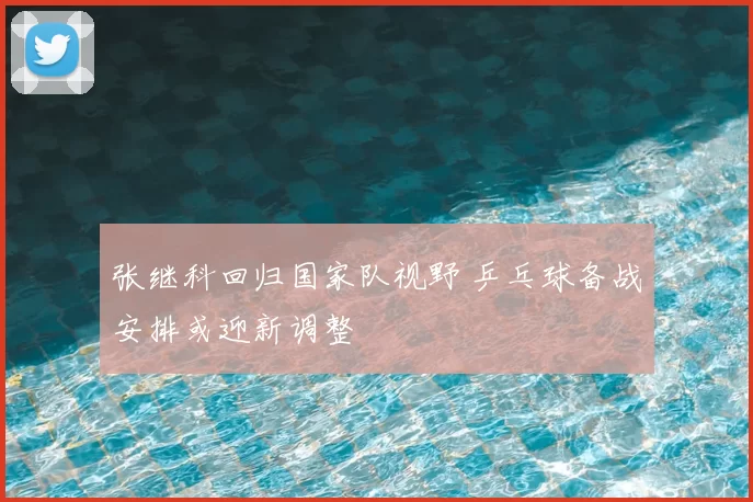 张继科回归国家队视野 乒乓球备战安排或迎新调整